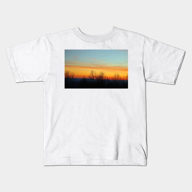 North Carolina Mountain Sunset Kids T-Shirt by Cynthia48